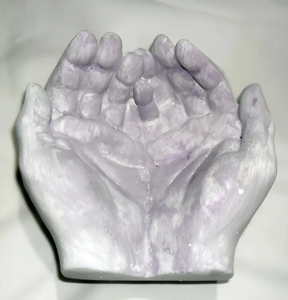 Vaso De Cimento Formato Mãos Para Cactos Suculentas Cachepot