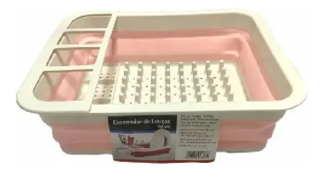Escorredor De Louça Retrátil Rosa - Interponte