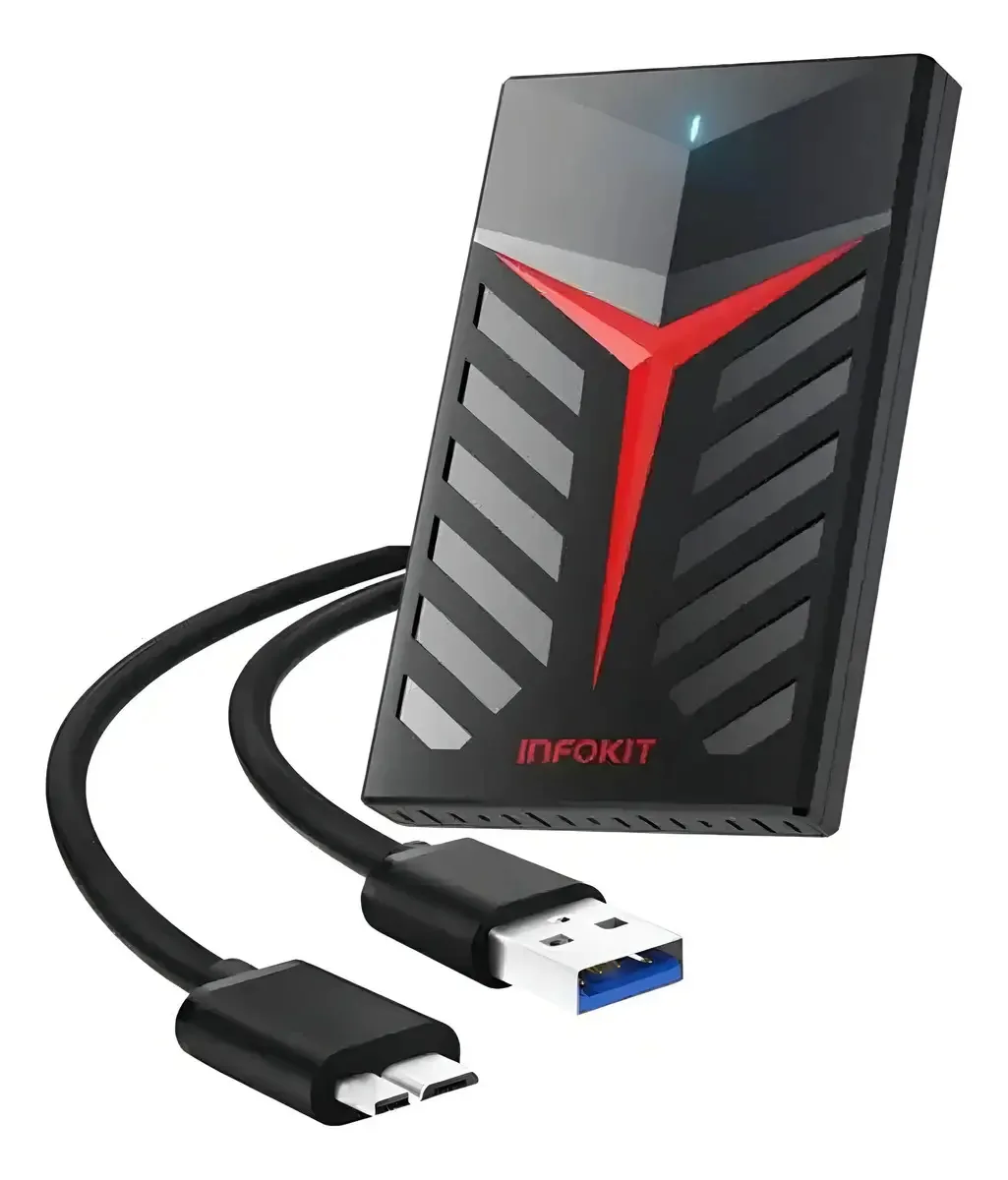 Infokit HD Externo 1TB USB 3.0 PS4 PS5 Xbox One Series SATA III Preto