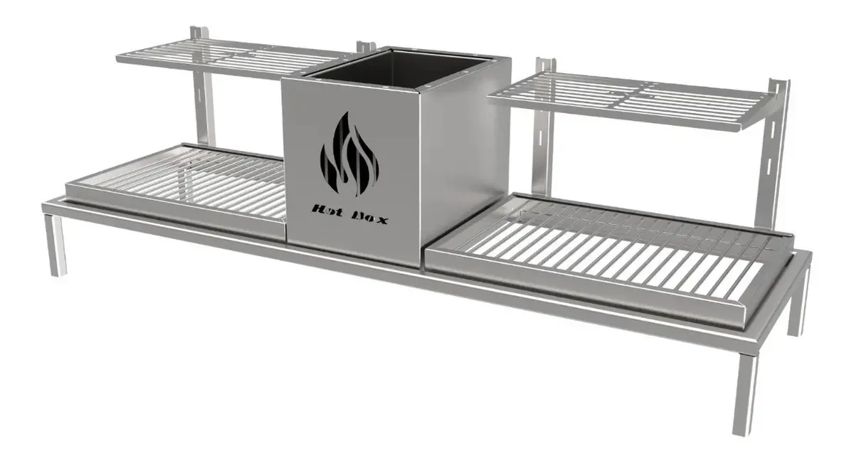 Parrilla Para Alvenaria 1 Firebox + 2 Grelhas Uruguaias