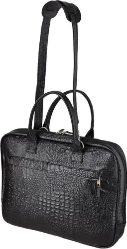 Pasta Feminina Jfe Couro 2050 Croco Preto