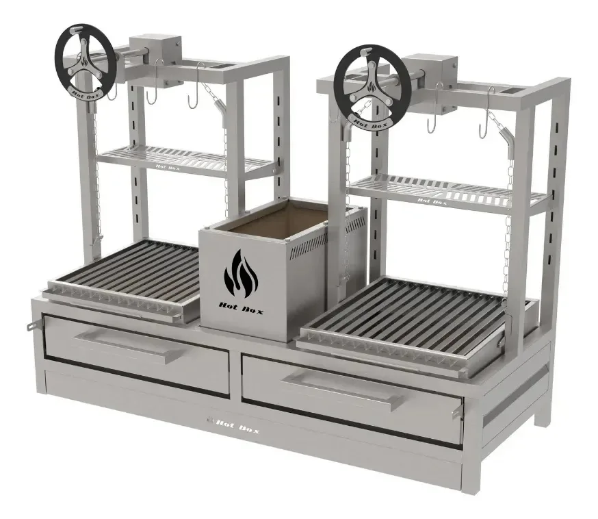Churrasqueira Parrilla Premium Grelha Elevatória E Espetos Cor Inox