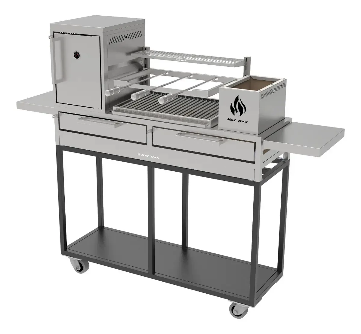 Churrasqueira 135x45 Com Espetos Forno E Mesa Retrátil Grelha Argentina