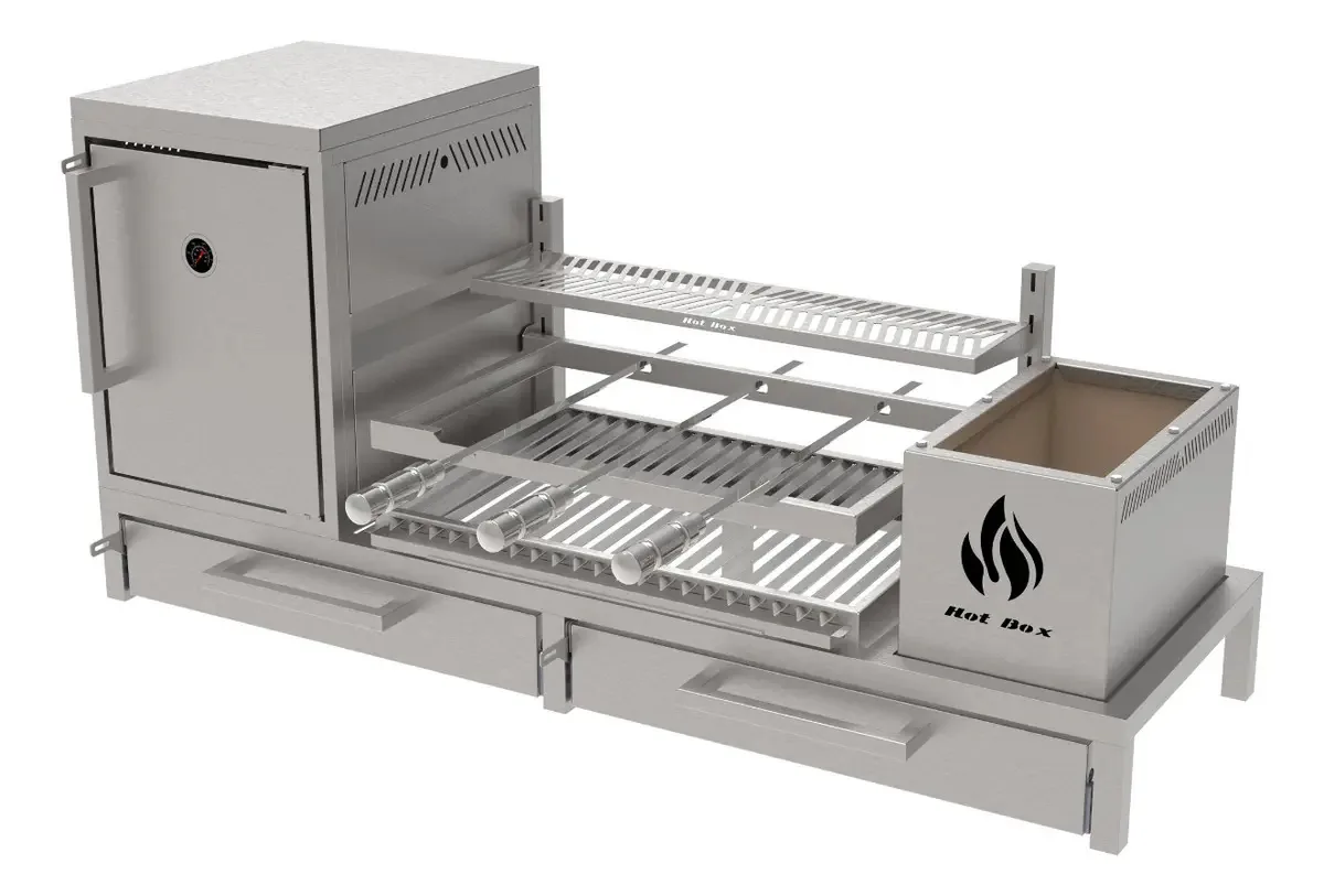 Churrasqueira Parrilla P/ Alvenaria Forno E Espetos 135x45cm Grelha Argentina