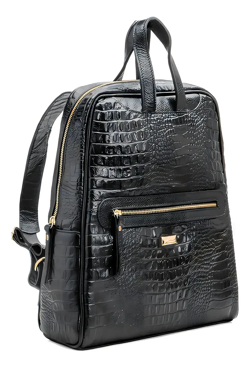 Mochila Em Couro Feminina Preta Jfe Couro