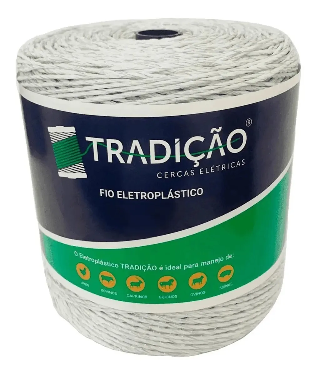 Fio Eletroplástico Cerca Rural Rolo 1000m + Resistente