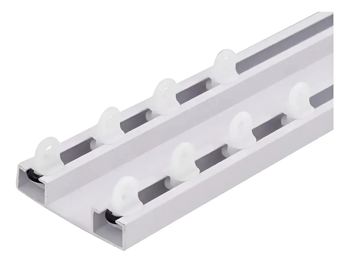 Trilho Suiço 2,50 Mts Duplo C/ Acessorios Trilho Único Cor Branco