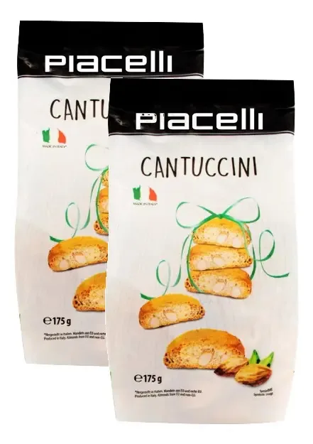 Kit 2 Biscoitos Com Amêndoas - Cantuccini Piacelli 175g