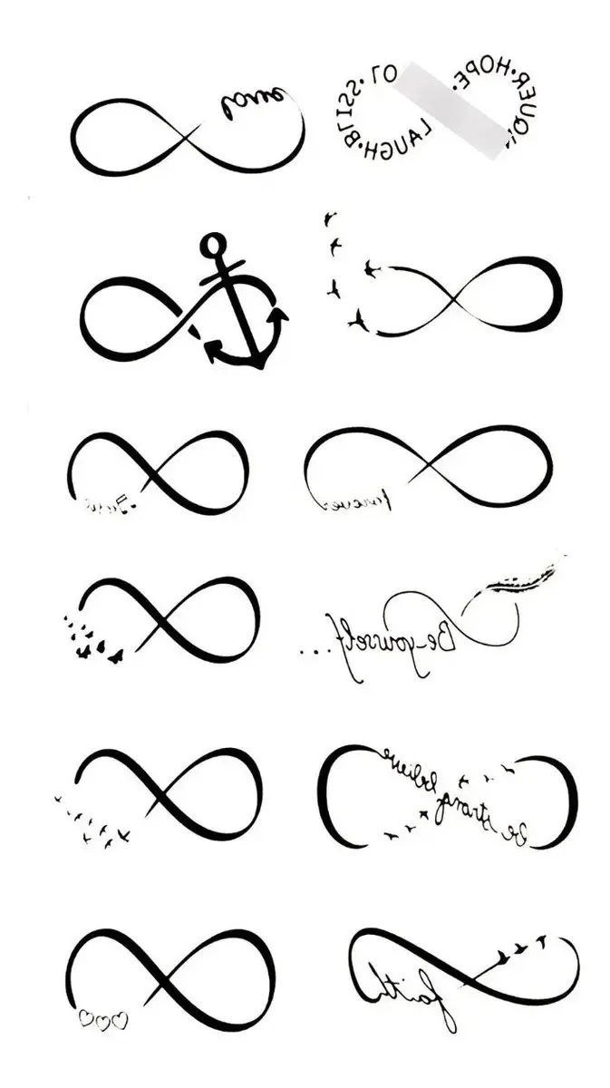 Tatuagens Temporárias Infinito Waterproof Preta 12 Unid