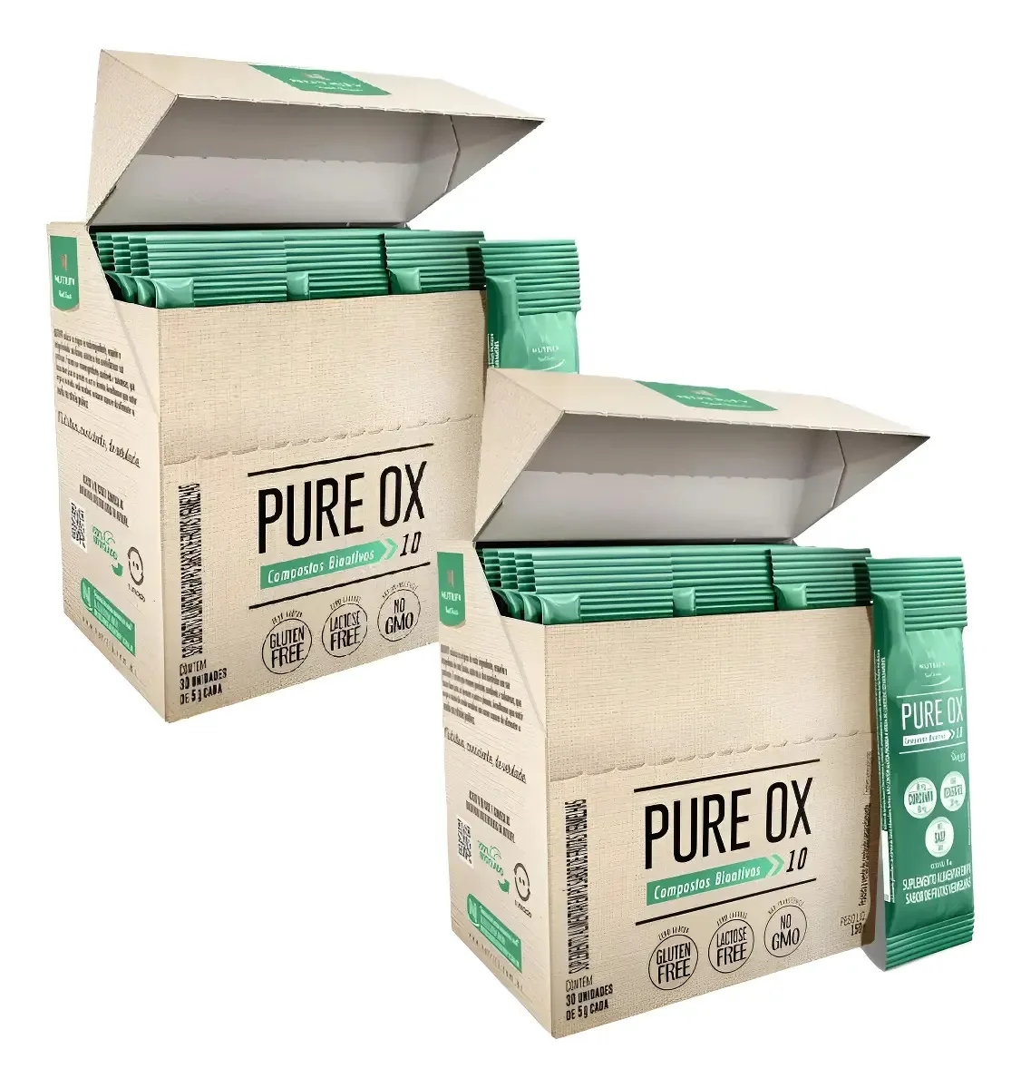 2x Pure Ox Frutas Vermelhas - Nutrify 30 Sachês Frutas Vermelhas