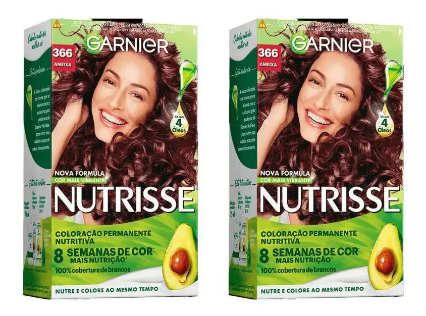 Coloração Nutrisse Coloraçao nutrisse 366 acaju purpura - kit com 2untom sem tompara cabelo
