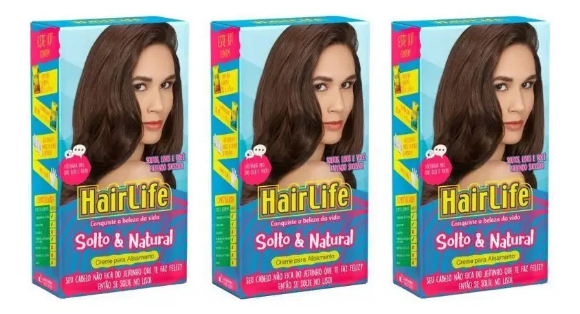 Creme Alisante Hairlife Solto 180g - Kit Com 3un