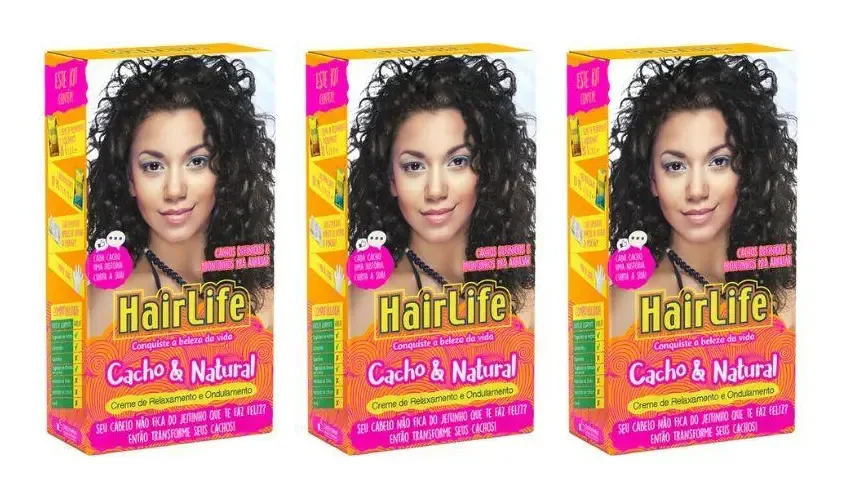 Creme Alisante Hairlife Cachos 180g - Kit Com 3un