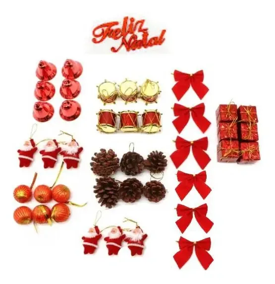 43 Enfeites Natalino Pendentes Para Árvore De Natal Vermelho