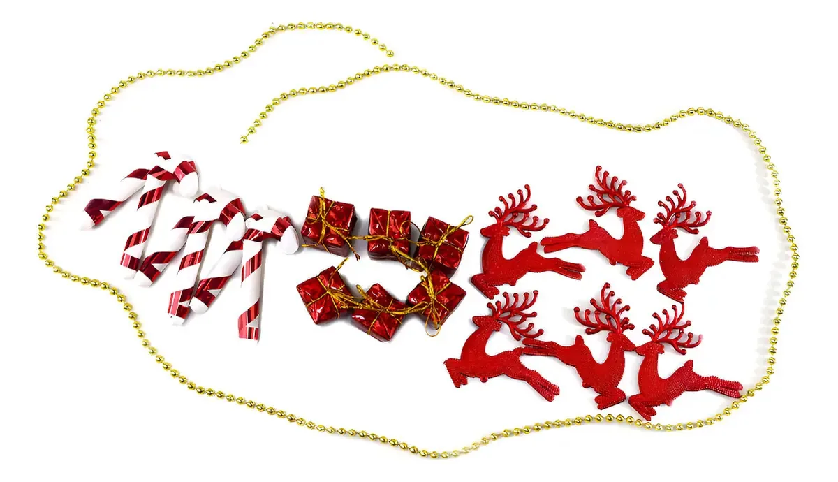 19 Enfeites Natalino Pendentes Vermelho Para Árvore Natal