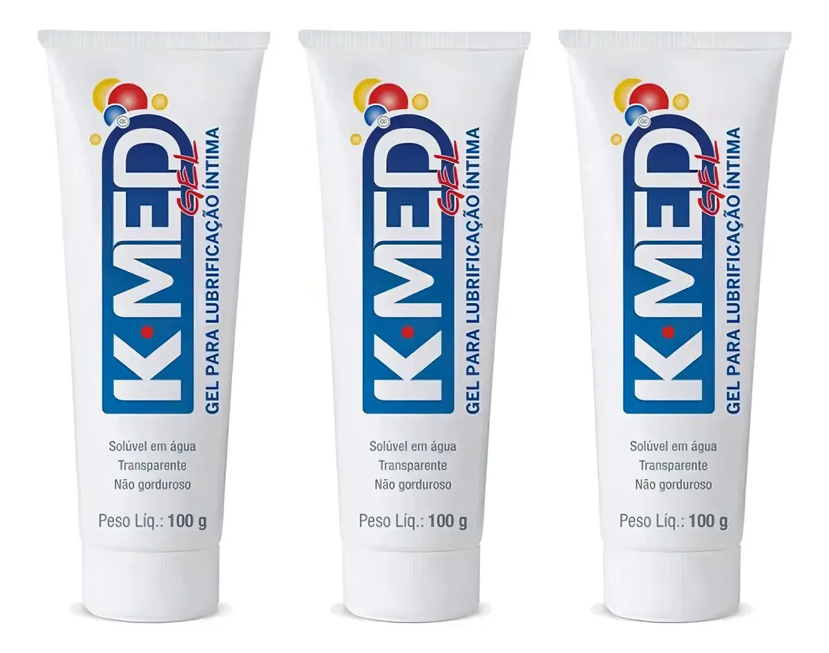 Kit 3 Gel Lubrificantes Íntimo À Base De Água Kmed 100g Sem sabor
