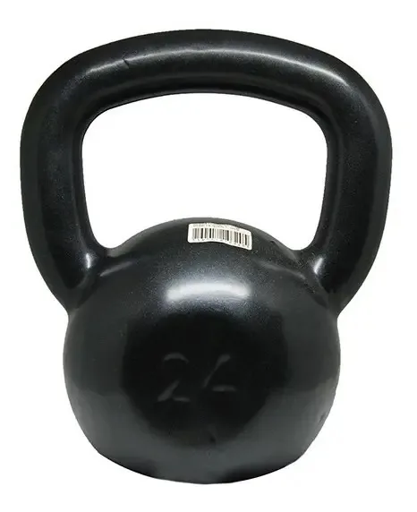 Kettlebell Emborrachado Musculação Fitness Funcional 24kg Cor Preto