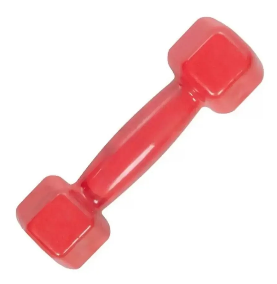 Halter Sextavado Emborrachado 4kgs Vermelho Musculação