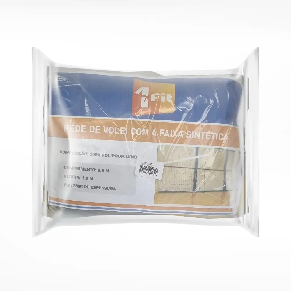 Rede Volei Nylon 4 Faixas Sintética 9,50 X 1,00m - 1 Fit
