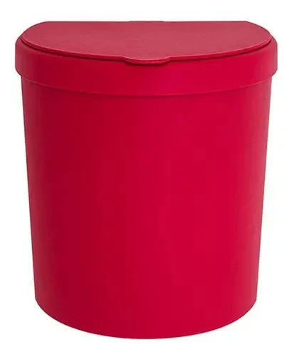 Lixeira para Pia de Cozinha Bancadas Clean Tampa Aba 2,5l Cor Vermelho