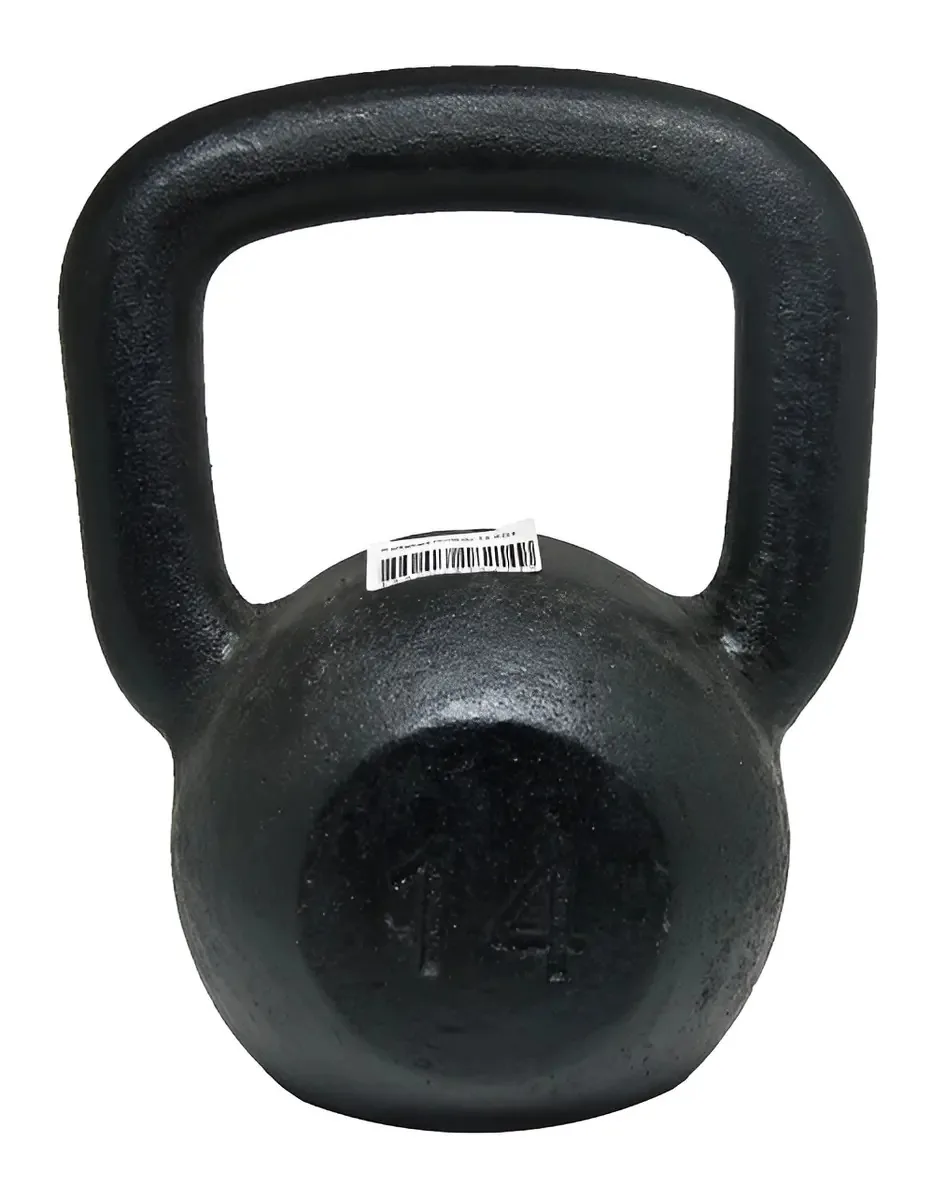 Kettlebell Ferro Fundido Musculação Fitness Funcional 14kg Cor Preto