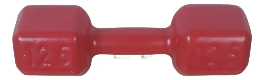 Halter Sextavado Emborrachado Peso Vermelho 12,5kg Fitness