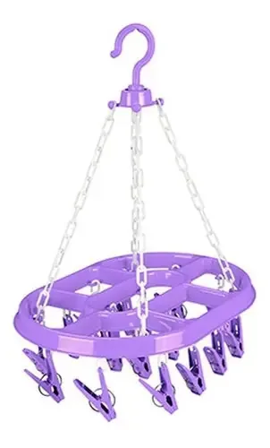 Varal De Teto Oval Calcinha Cueca Roupa Íntima 16prendedores Cor Roxo