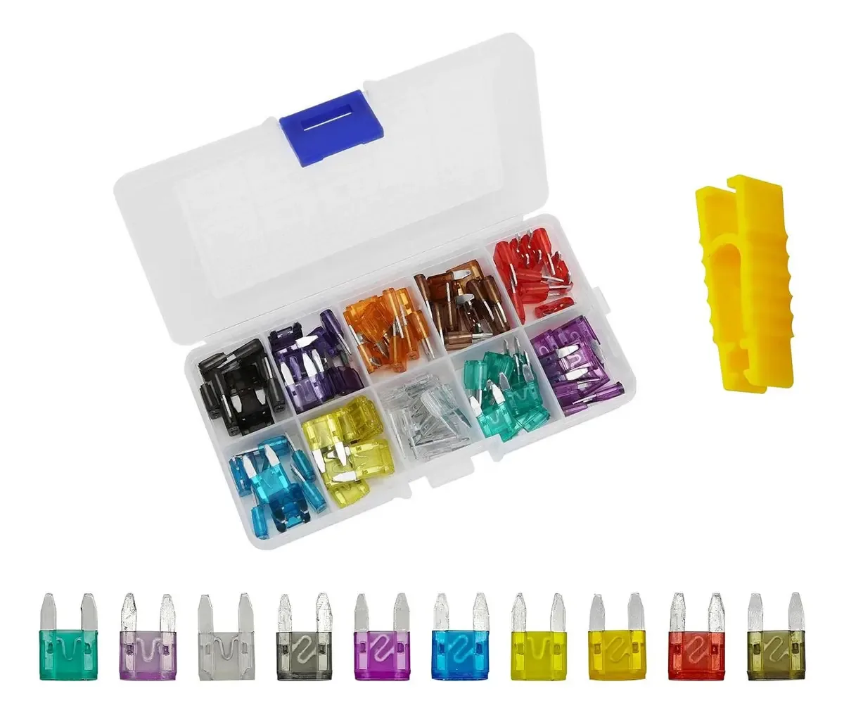Kit 120 Fusíveis RDSCOMP Lâmina Mini Ação Rápida 12V Carro