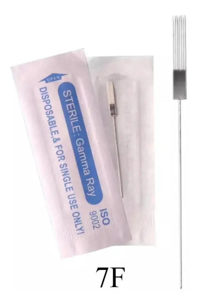 Kit 50 Agulhas 7F Micropigmentação Gamma Ray Tebori