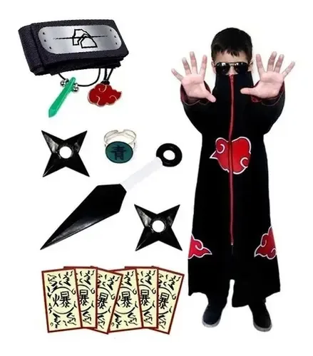 Manto Akatsuki Deidara Bandana Pedra Renegada Cosplay Naruto