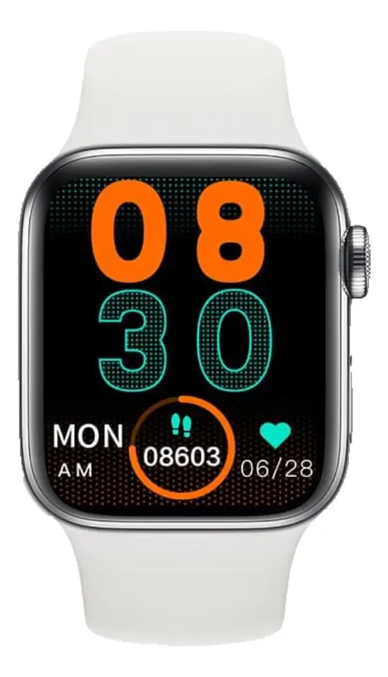 Relógio Inteligente MW i8 Pro Max 44mm ECG Bluetooth Branco Chamadas Esportes