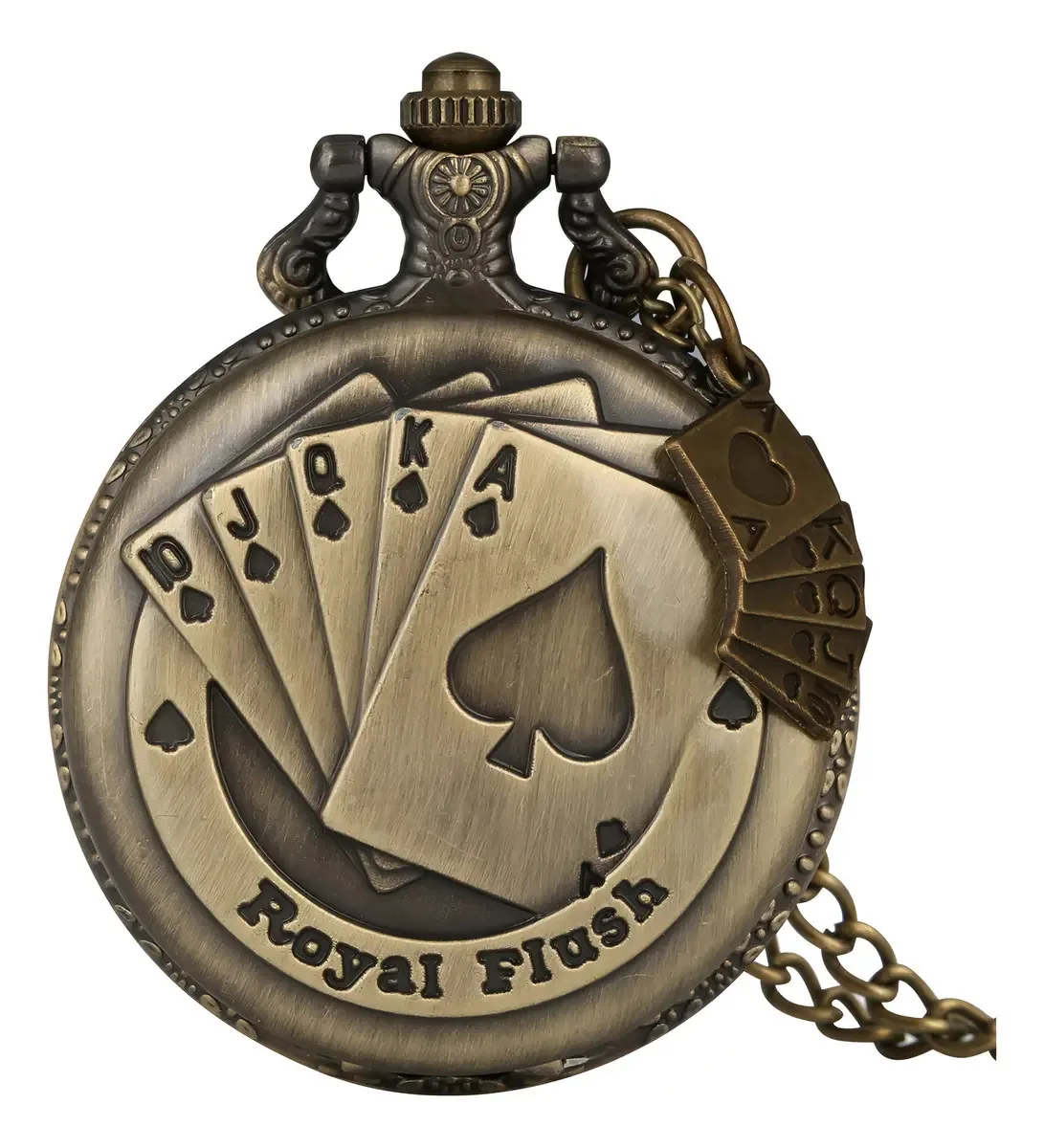 Relógio De Bolso Antigo Federal Time Poker Cor Bronze 80cm