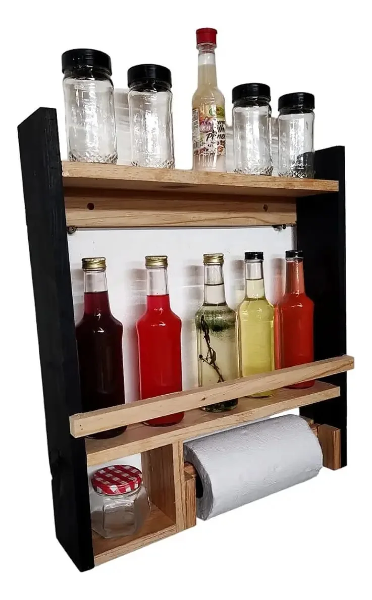 Porta Temperos Condimentos Retrô Luxo 2 Prateleira Armário