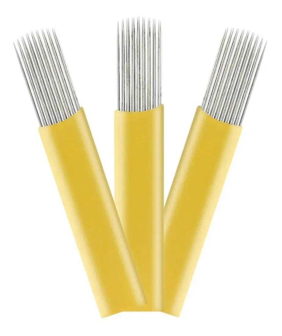 50 Lâminas Para Tebori Modelos Cor 17u Double Line 0.25mm