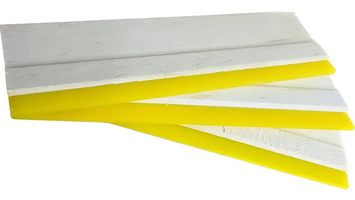 Rodo 20 Cm De Madeira Poliuretano 70sh Amarelo Serigrafia