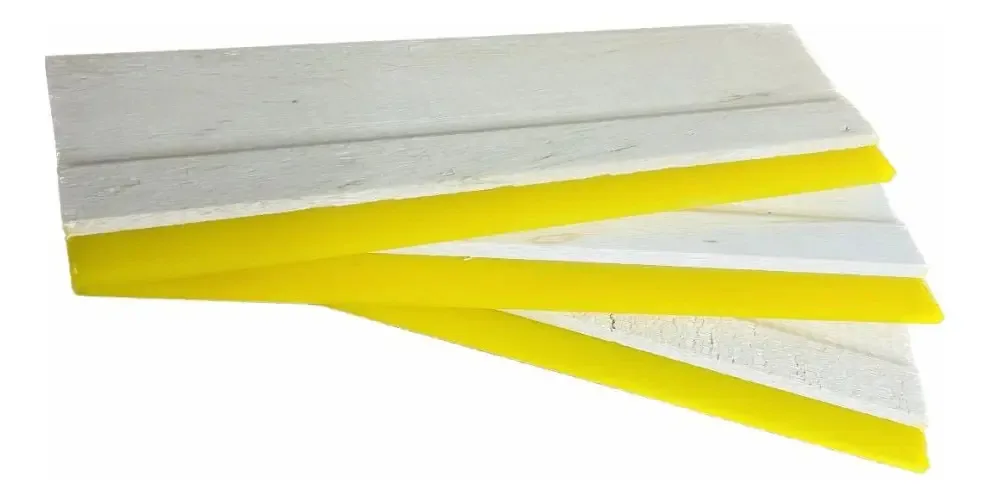 Rodo 30 Cm De Madeira Poliuretano 70sh Amarelo Serigrafia