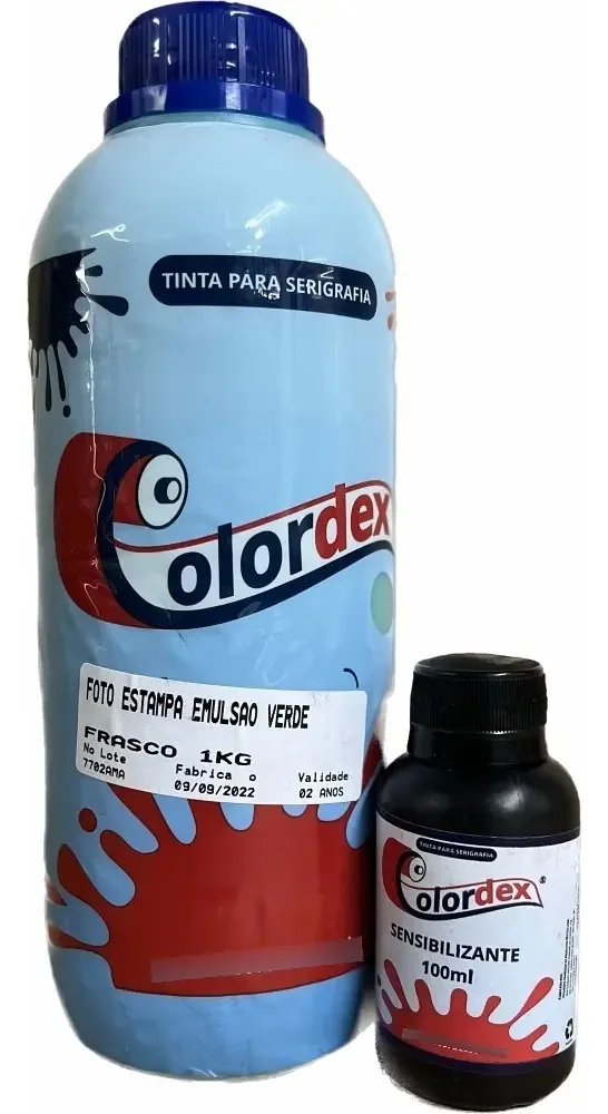 Emulsão Verde 1 Litro Colordex para Serigrafia com Sensibilizante 100ml