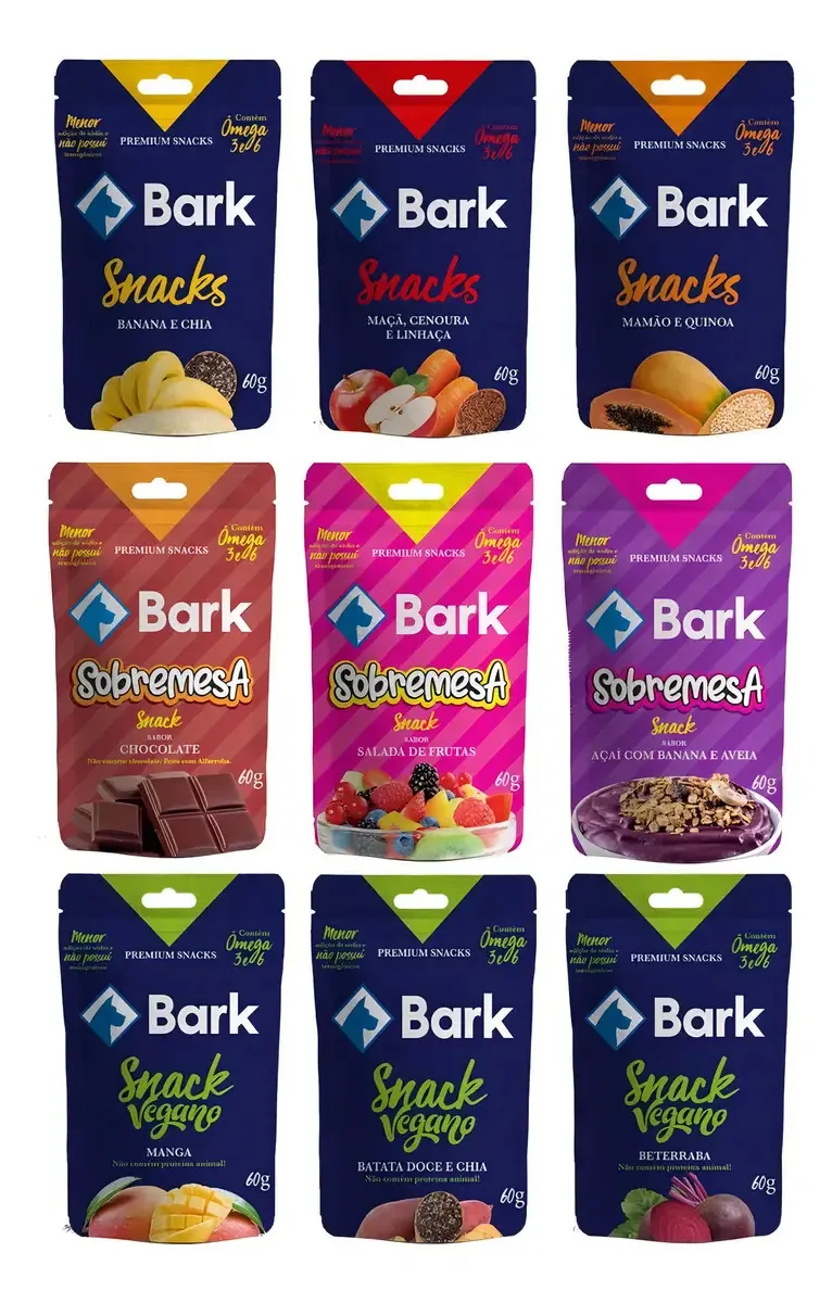 Kit Mix 9 Pacotes De Petiscos Bifinhos Saudáveis Bark