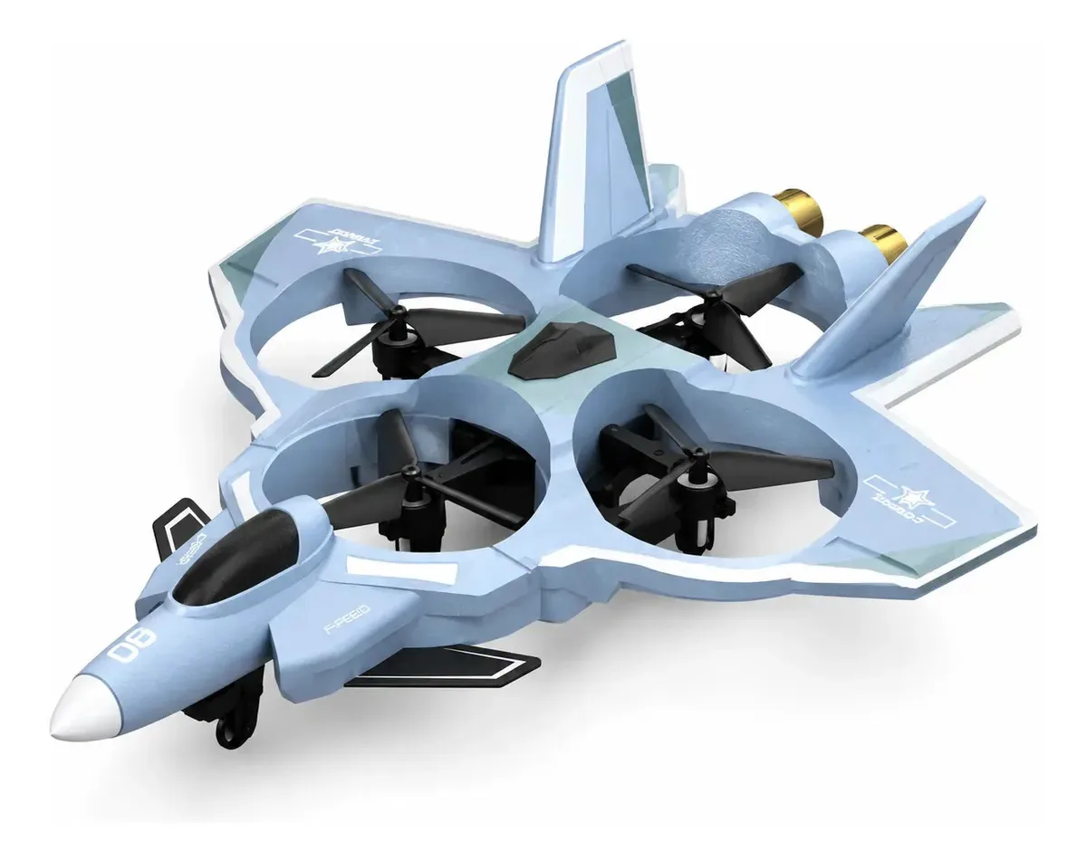 Drone Avião V17 Controle Remoto 2.4GHz 4 Canais Preto 6 Giroscópios