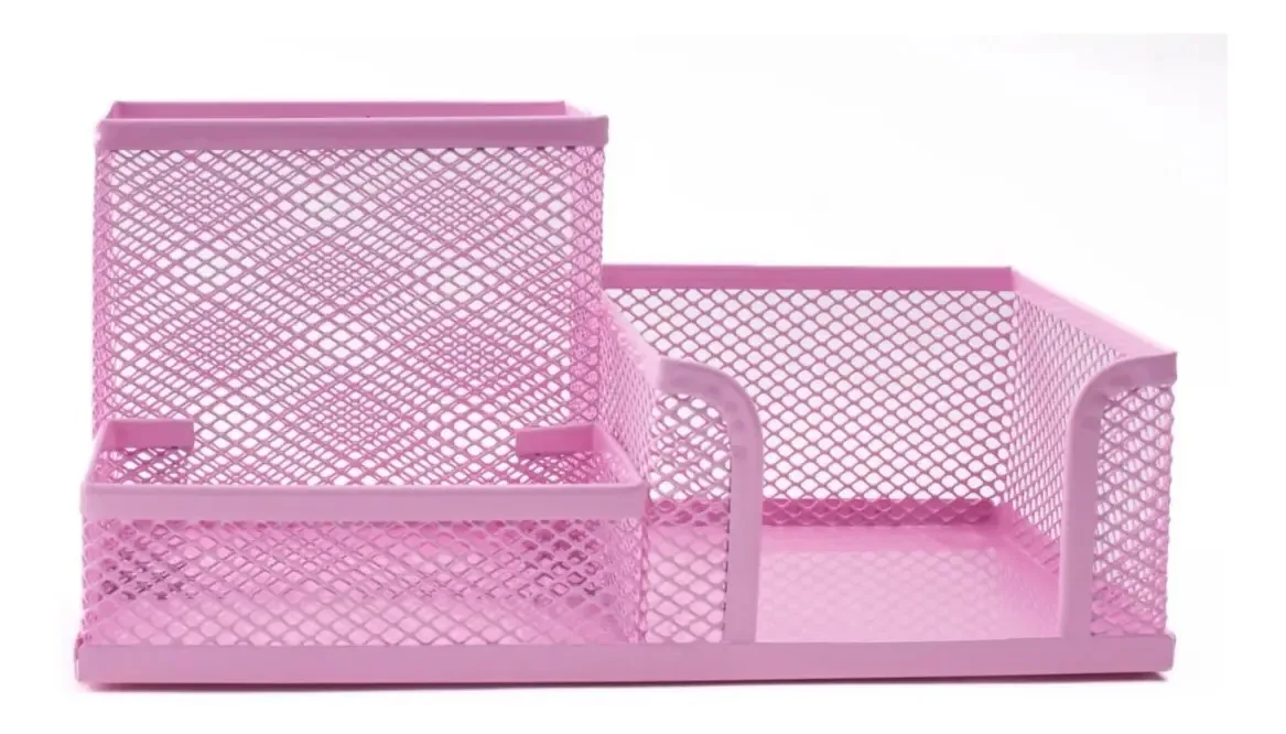 Porta Lapis Organizador Aramado Mesa Escritório Colorido