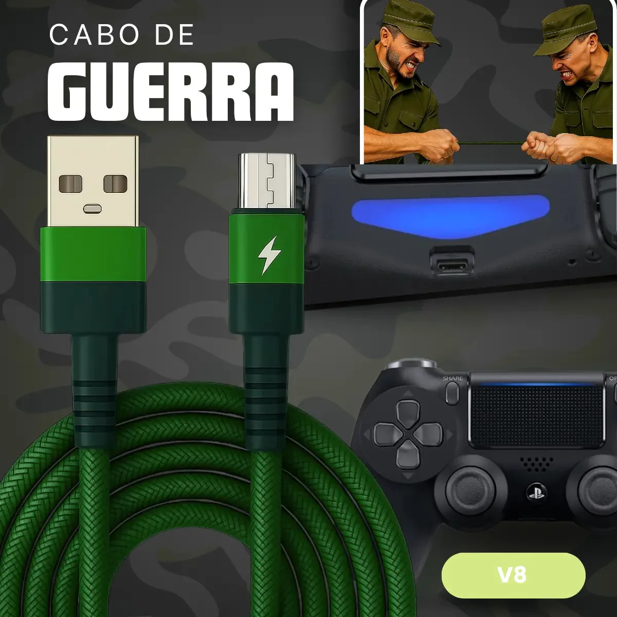 Cabo Carregador Controle Ps4 Ultra Resistente E Rápido