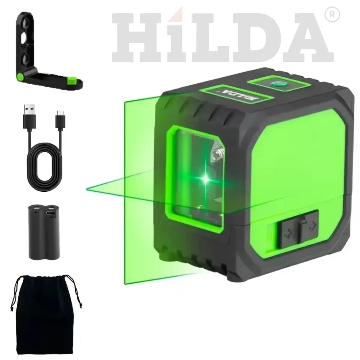 Nível A Laser 2 Linhas Bateria Recarregável Profissional Cruz Horizontal Vertical Prumo Auto Nivelamento Nivelador