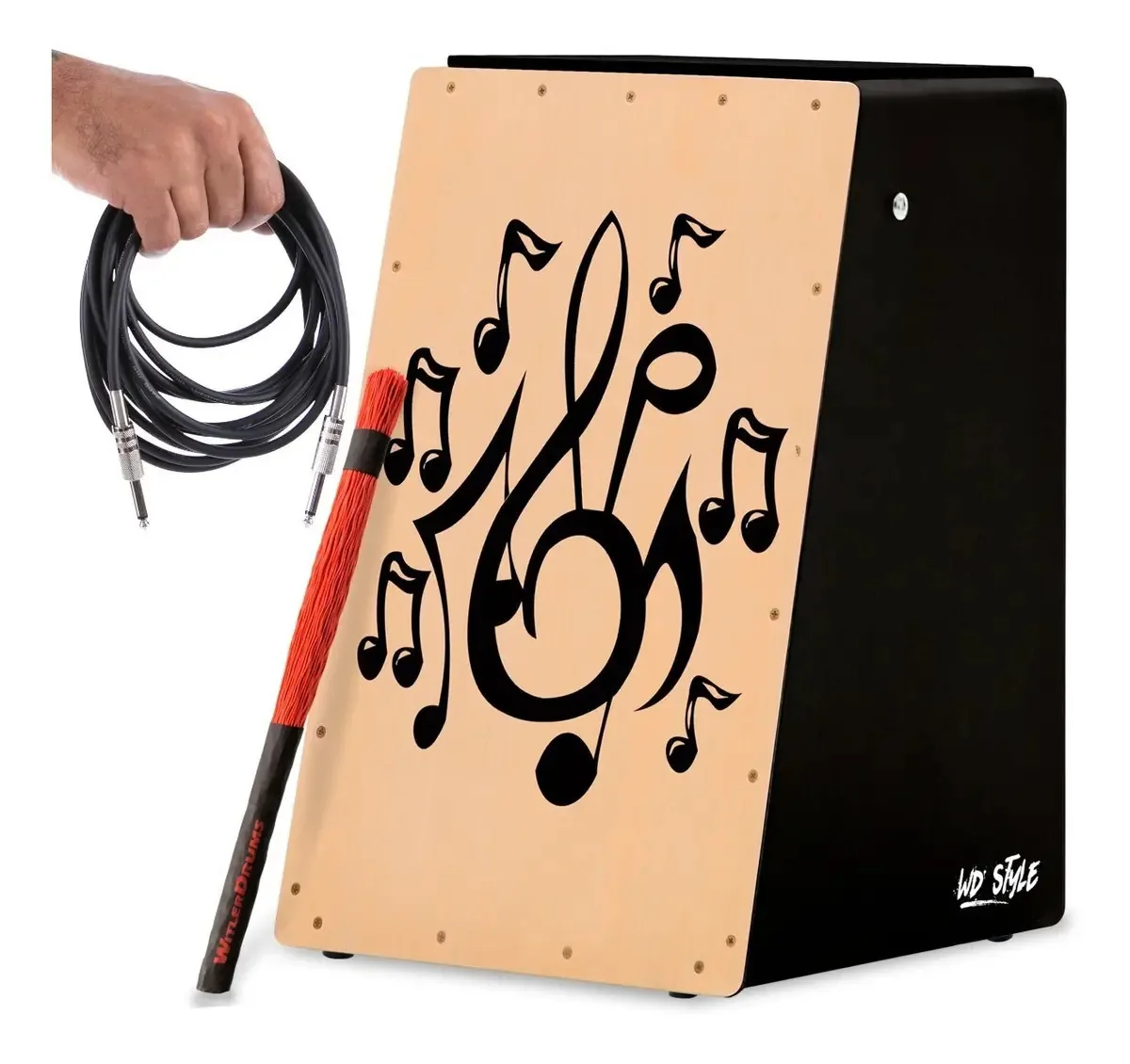 Cajón Wd Style Elétrico Com Kit De Acessorios | - E Cor Natural - Musical
