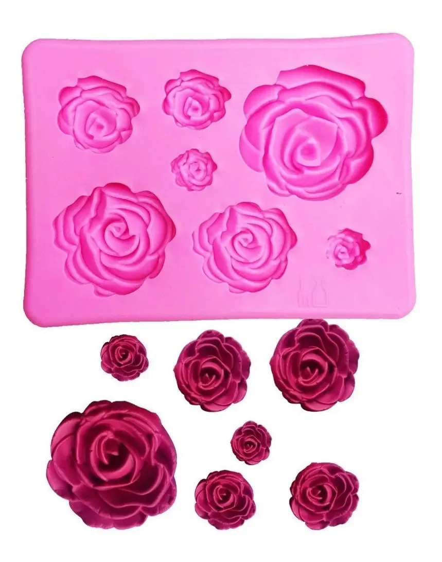Molde De Silicone Mini Rosas Para Confeitaria E Biscuit 380