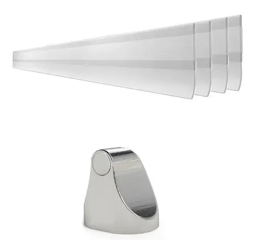 Kit Trava Porta Magnético E 4 Veda Porta Transparente 80cm