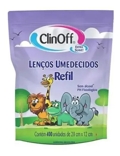 Kit 3 Pacote Lenços Umedecidos Refil Balde Com 400 Clinoff