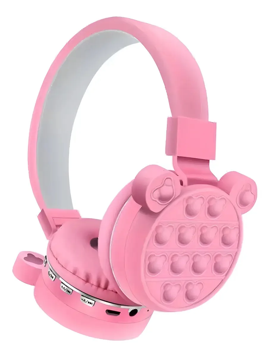 Fone Ouvido Infantil Minnie Rosa Orelhinhas Pop It Bluetooth
