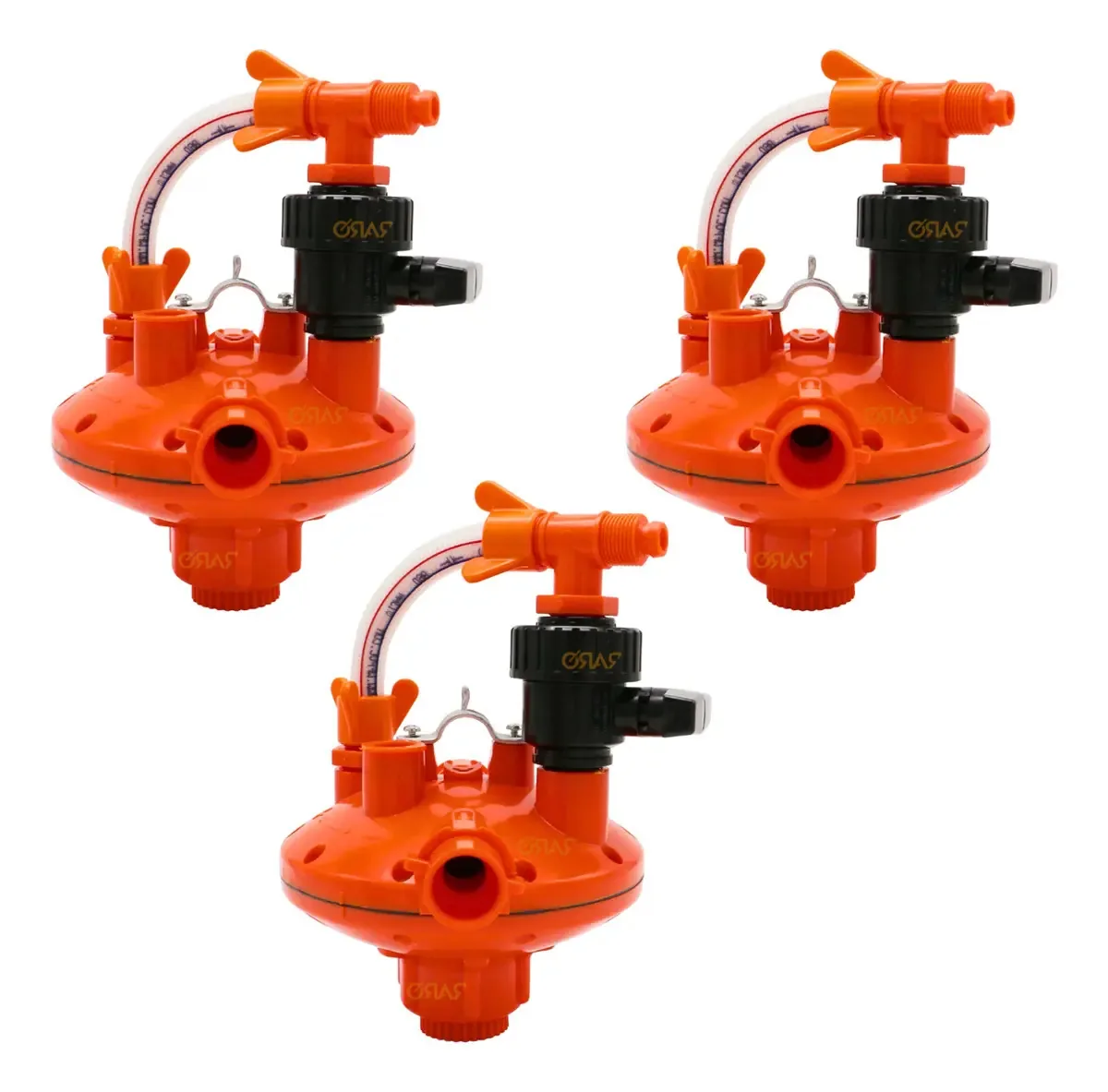 Kit 3 Regulador Controlador Pressão Bebedouro Aves Cor Laranja