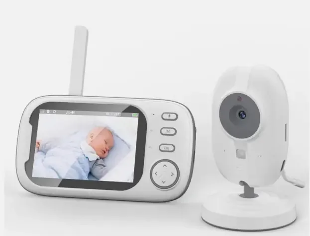 Babá Eletrônica Portátil Com Câmera Monitor Visão Noturna Bivolt Branco
