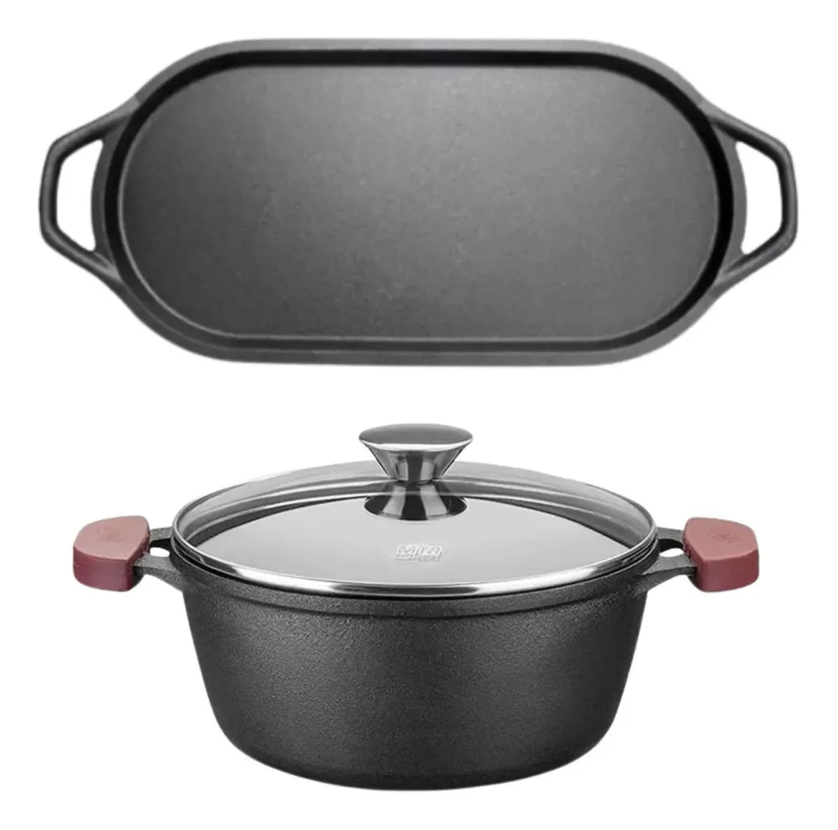Panela E Grill De Ferro Fundido Forno E Fogao Mpa